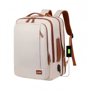 Cream White USB Charging Laptop Backpack – Ayeeb® EHAB Model